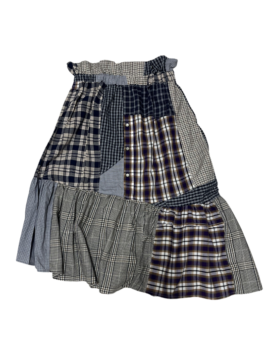 Upcycled Vintage Collection - Patchwork Check Flare Skirt