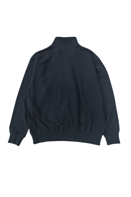Half-Zip Pile Sweat | black × green