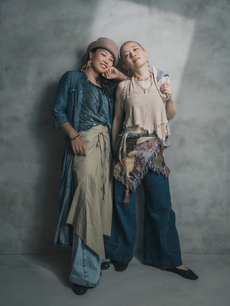 Upcycled Vintage Collection - Double Denim Flare Pants (Deep Indigo)