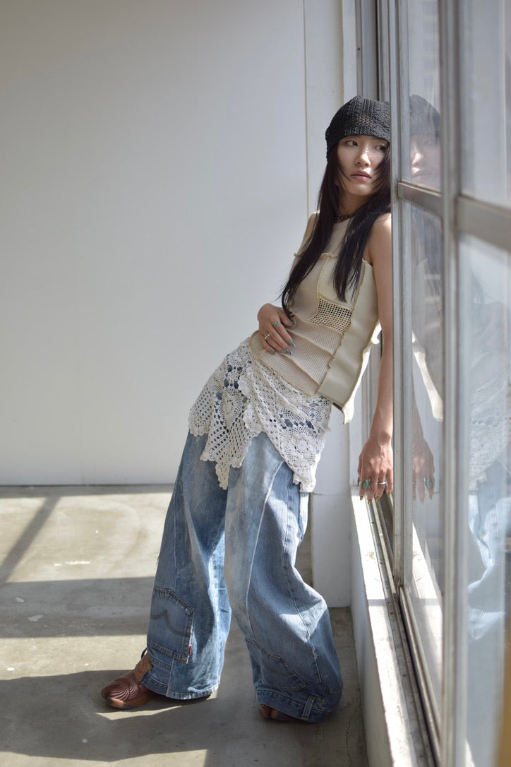 Upcycled Vintage Collection -Lace Wrap Skirt