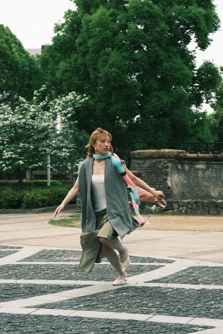 Asymmetric Midi Skirt (Beige)