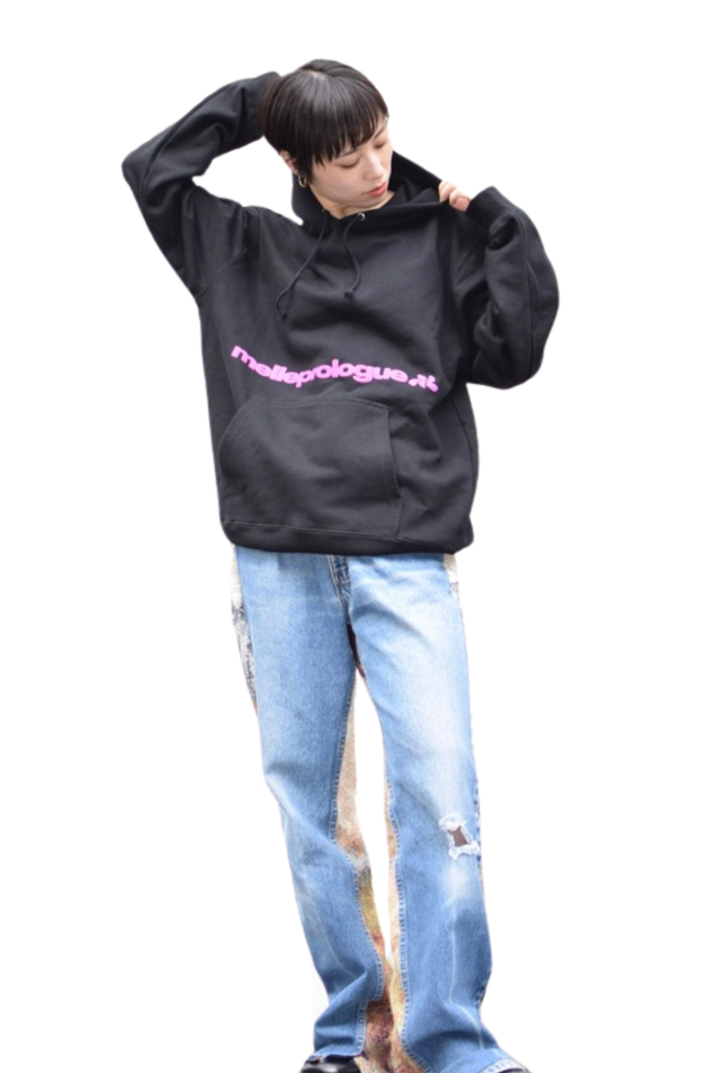 melleprologue Hoodie | black×burgundy