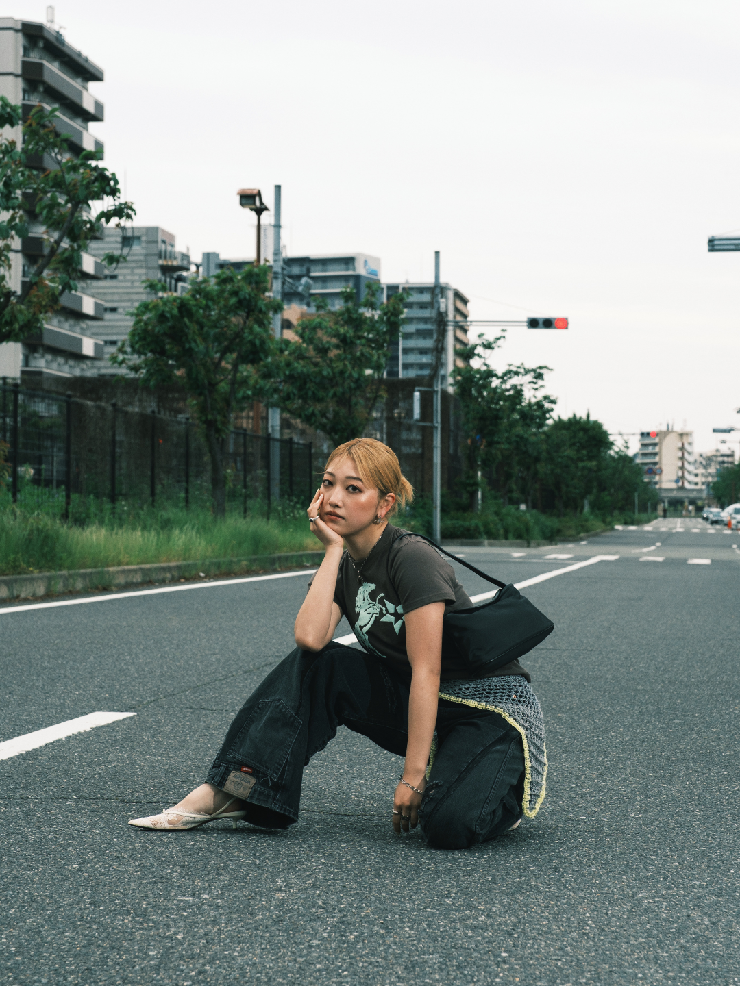 Jumpin’ Horse Fit T-shirt | Light Gray × Mint Green