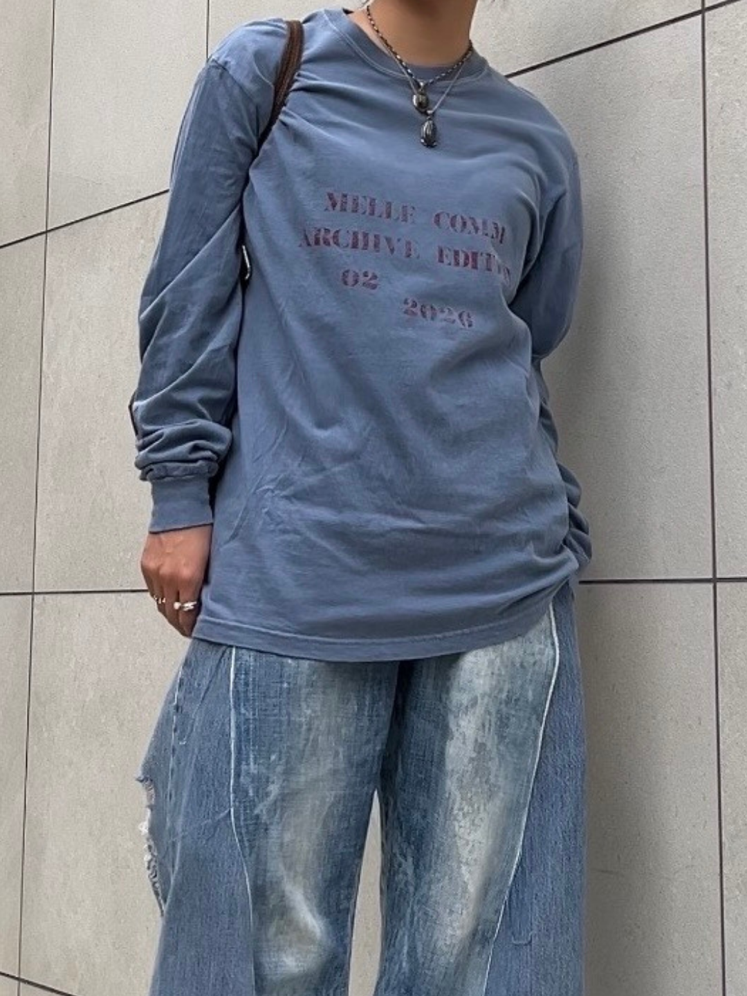 MELLE COMM 02 Long Sleeve Tee | Blue Jean