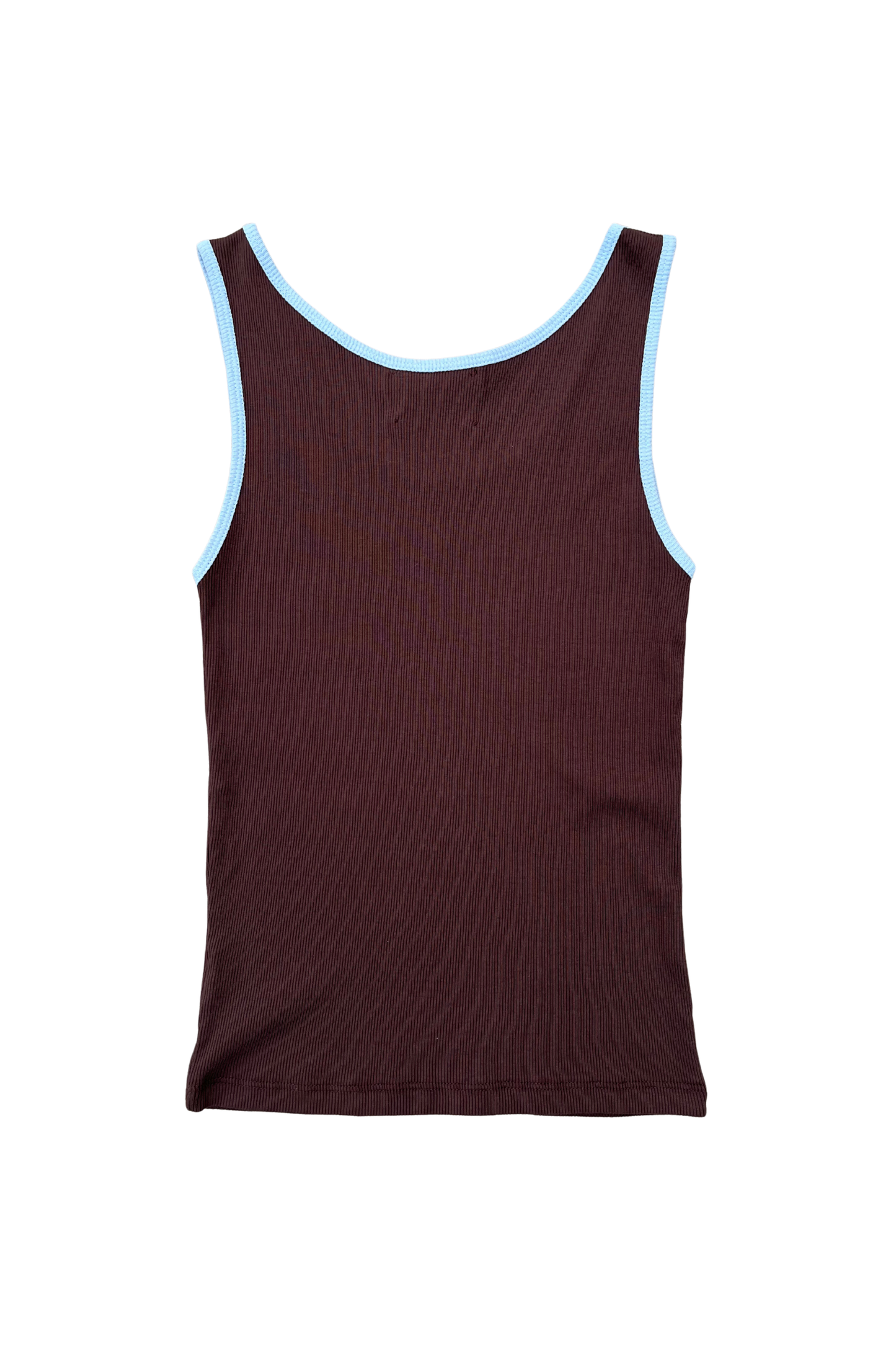 MELLE LOGO BICOLOR RIB TANKTOP | brown