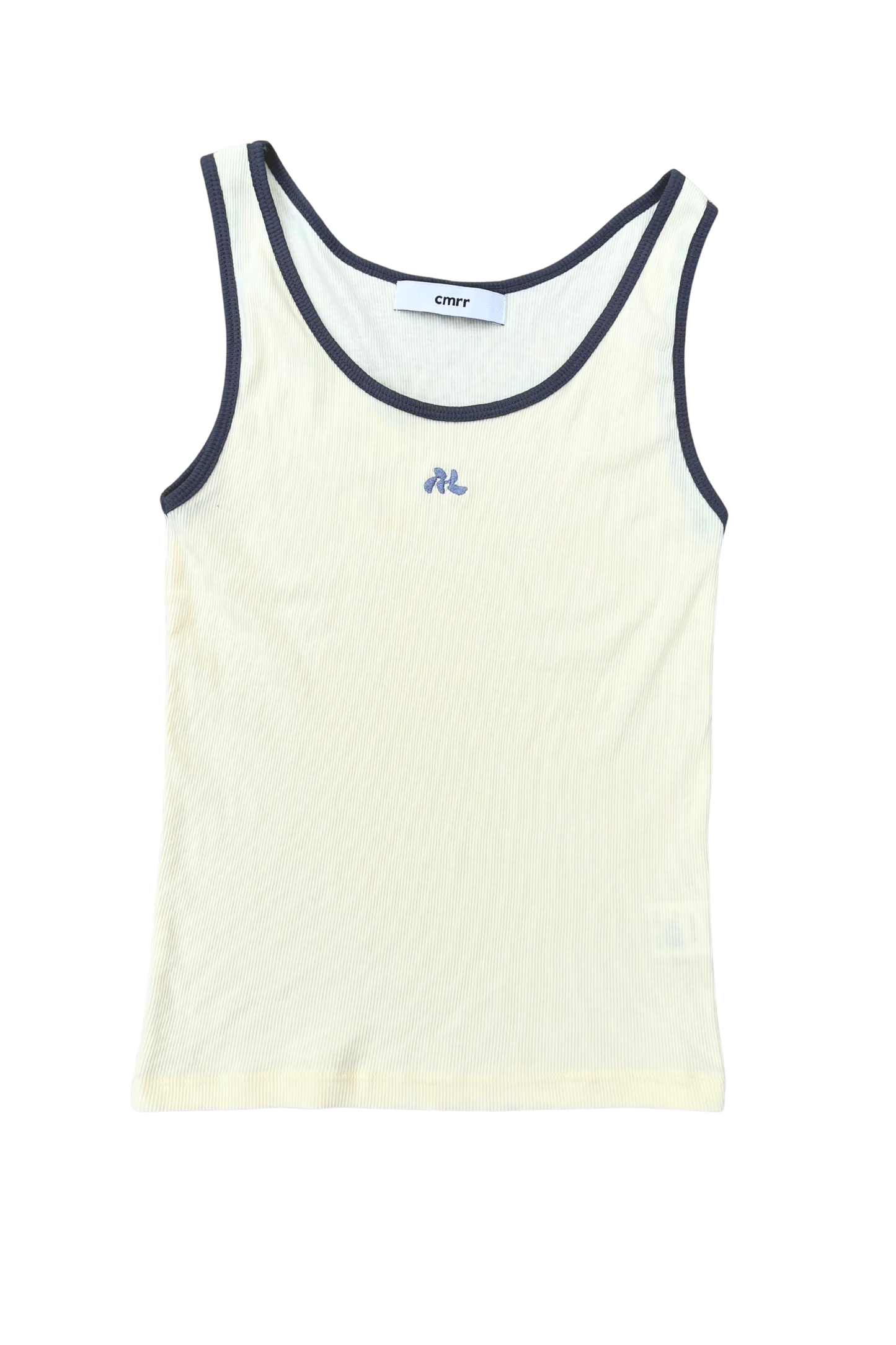 MELLE LOGO BICOLOR RIB TANKTOP | black