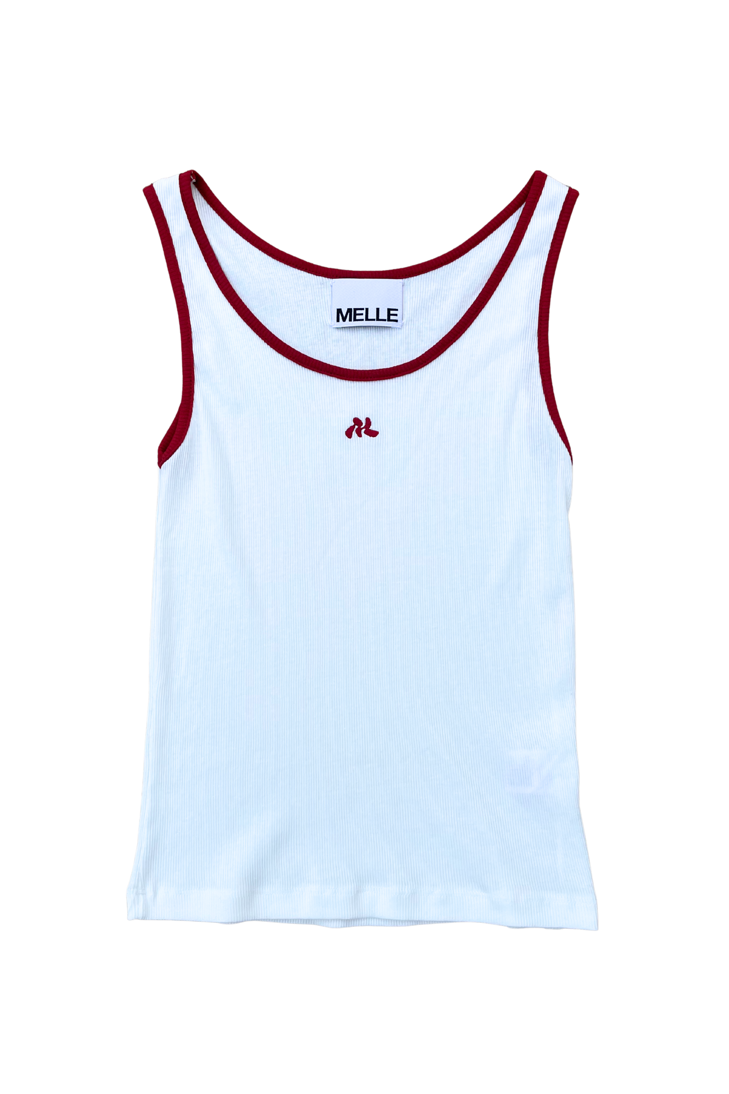 MELLE LOGO BICOLOR RIB TANKTOP | brown