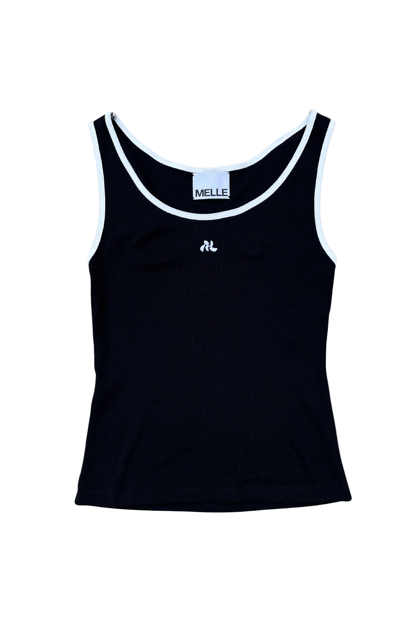 MELLE LOGO BICOLOR RIB TANKTOP | brown