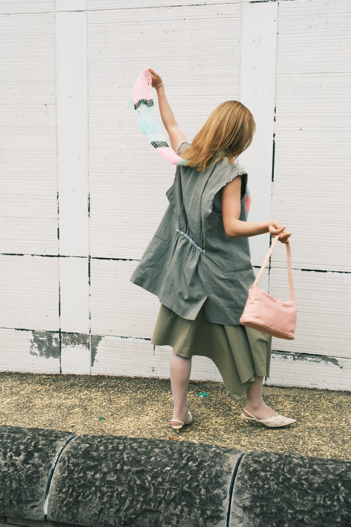 Asymmetric Midi Skirt (Beige)