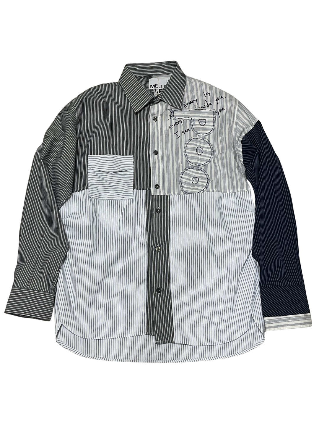 Upcycled Vintage Collection - Patchwork Stripe Shirt
