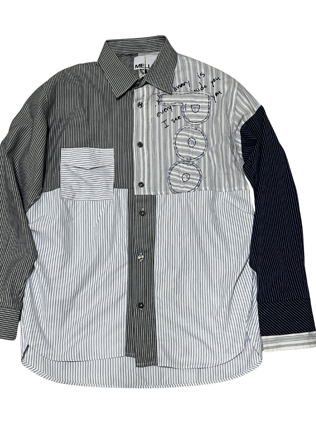 Upcycled Vintage Collection - Patchwork Stripe Shirt