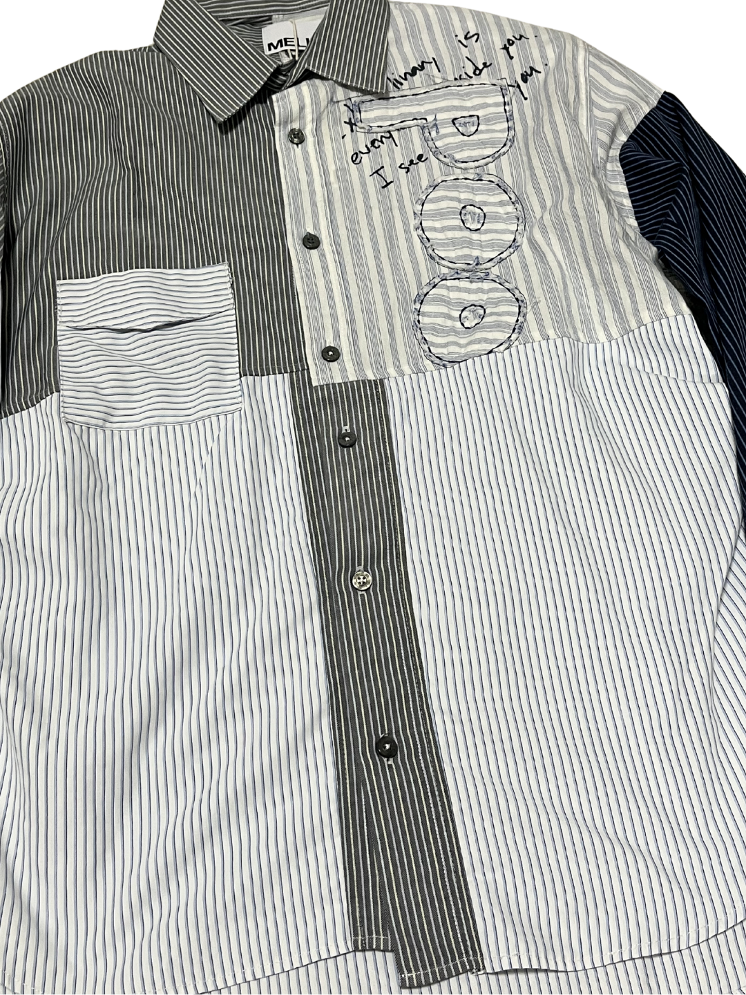 Upcycled Vintage Collection - Patchwork Stripe Shirt