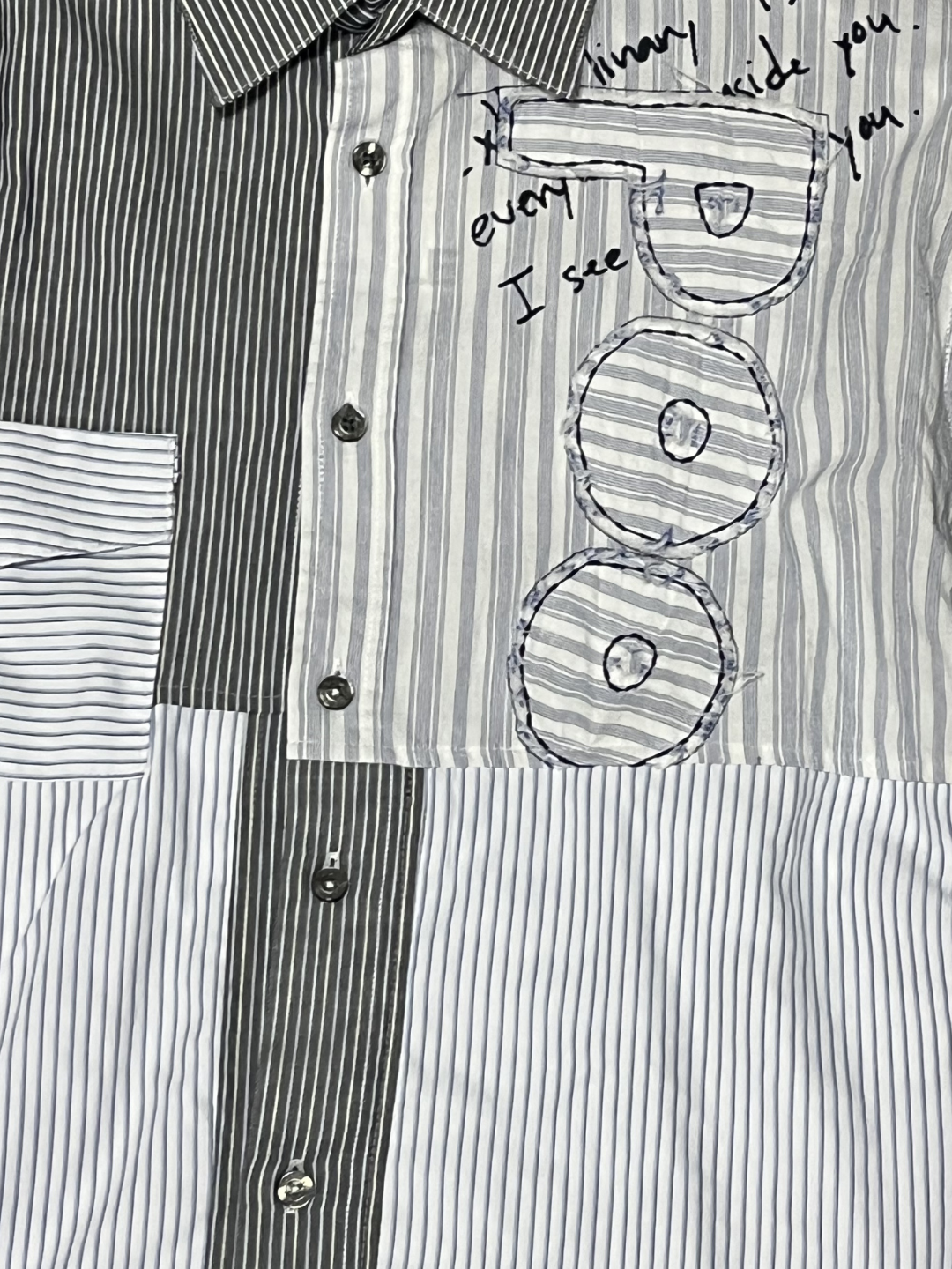Upcycled Vintage Collection - Patchwork Stripe Shirt