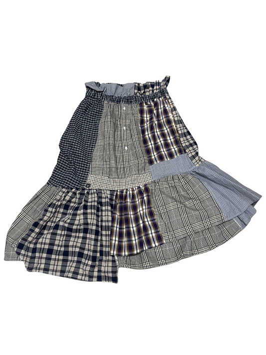 Upcycled Vintage Collection - Patchwork Check Flare Skirt