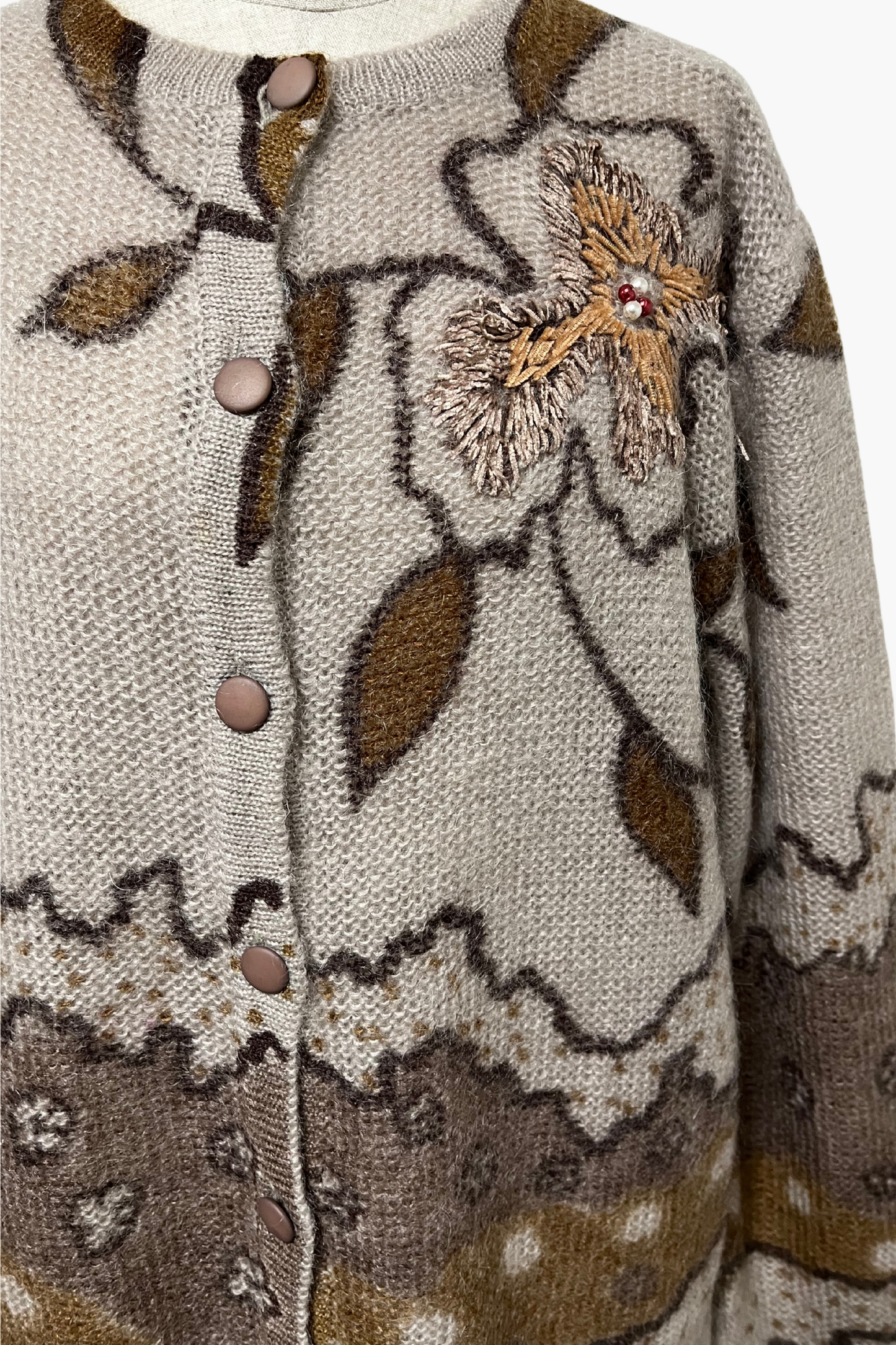 SELECTED VINTAGE / Vintage Wool Mix Flower Knit