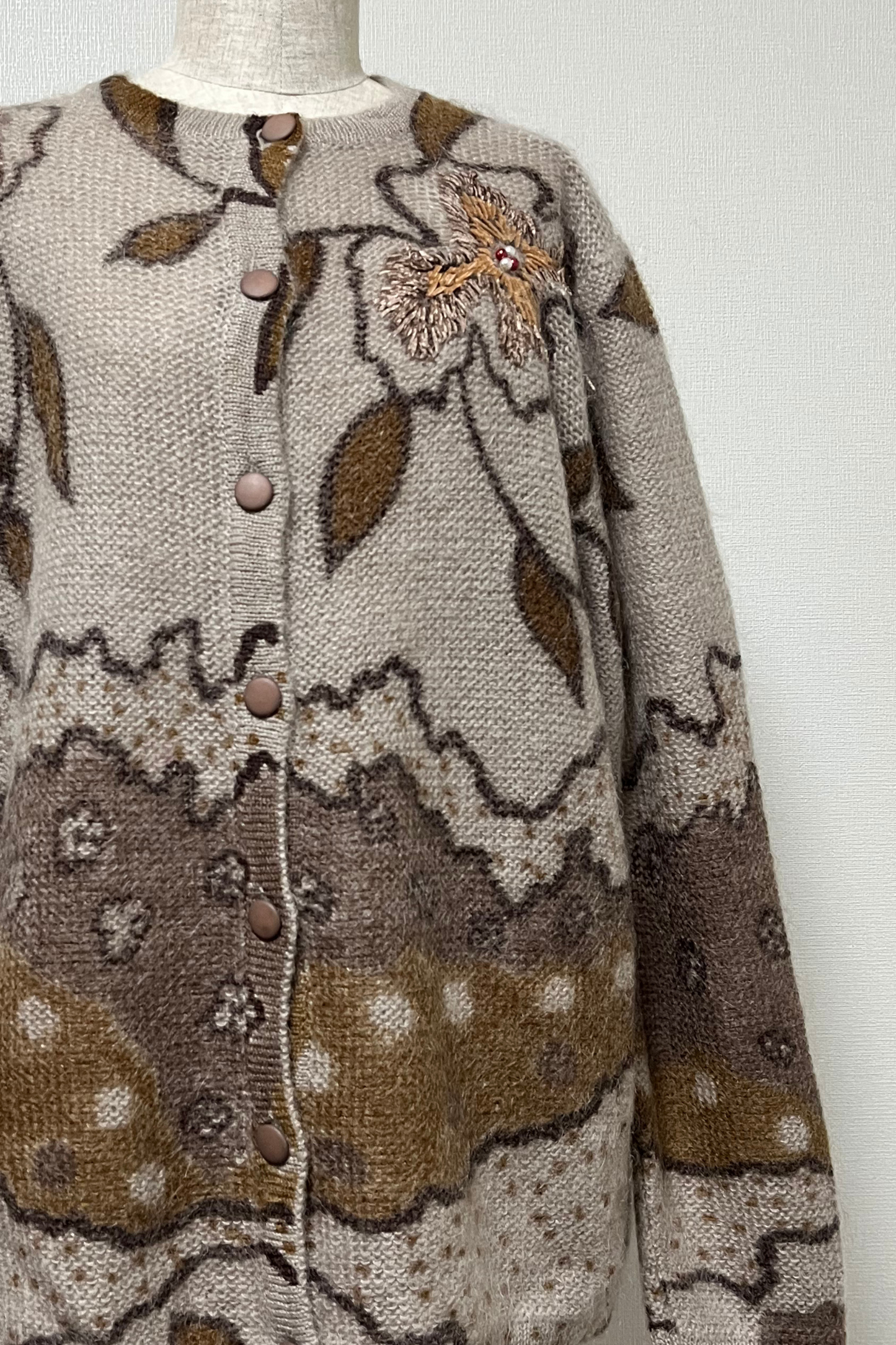SELECTED VINTAGE / Vintage Wool Mix Flower Knit