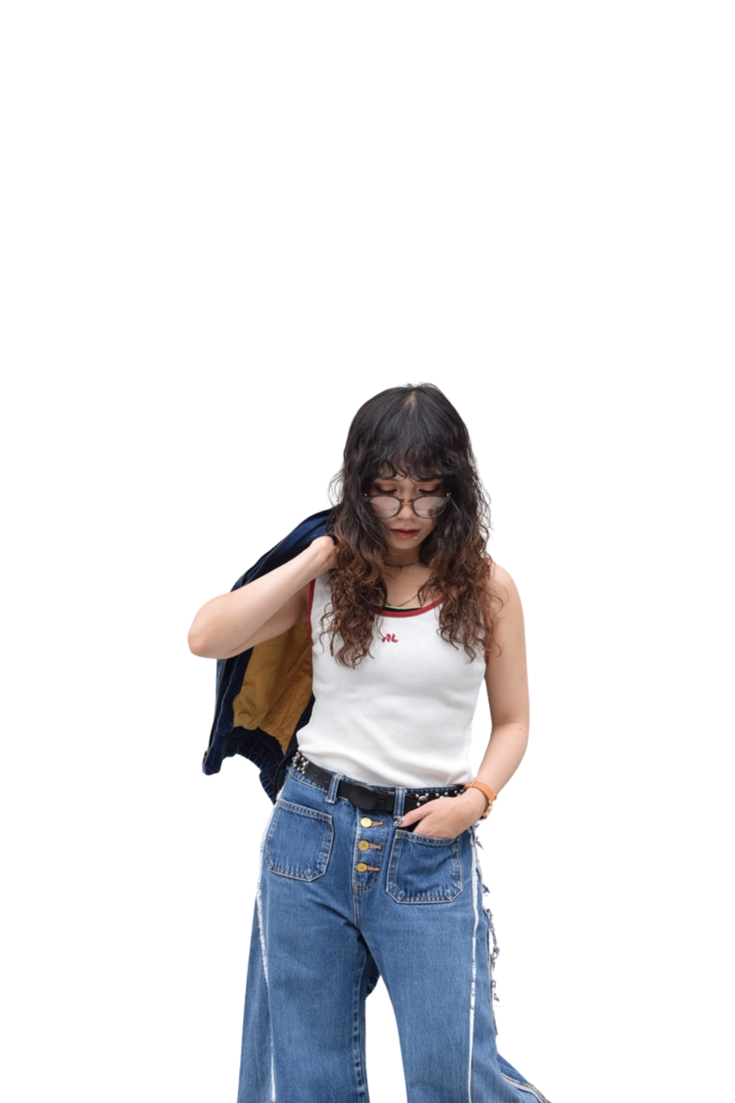 MELLE LOGO BICOLOR RIB TANKTOP | brown