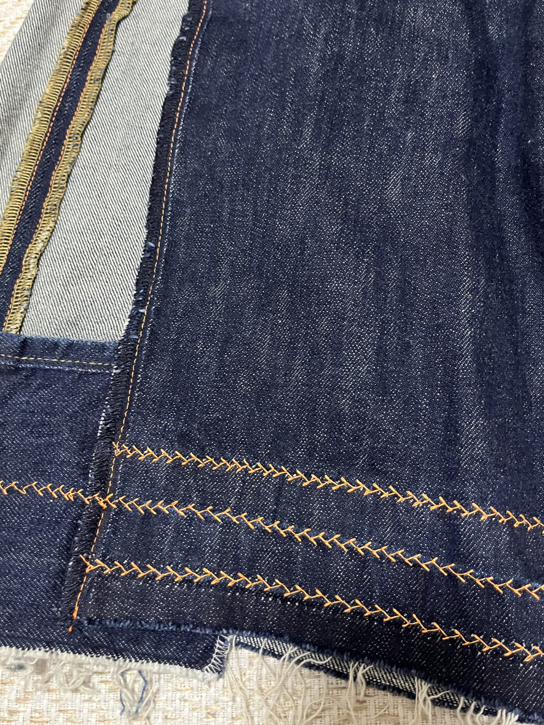 Upcycled Vintage Collection - Double Denim Wide Half Pants (Indigo)