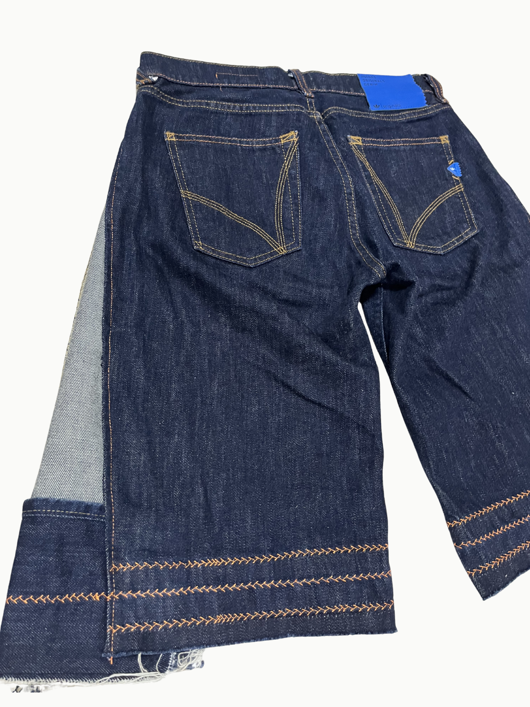 Upcycled Vintage Collection - Double Denim Wide Half Pants (Indigo)