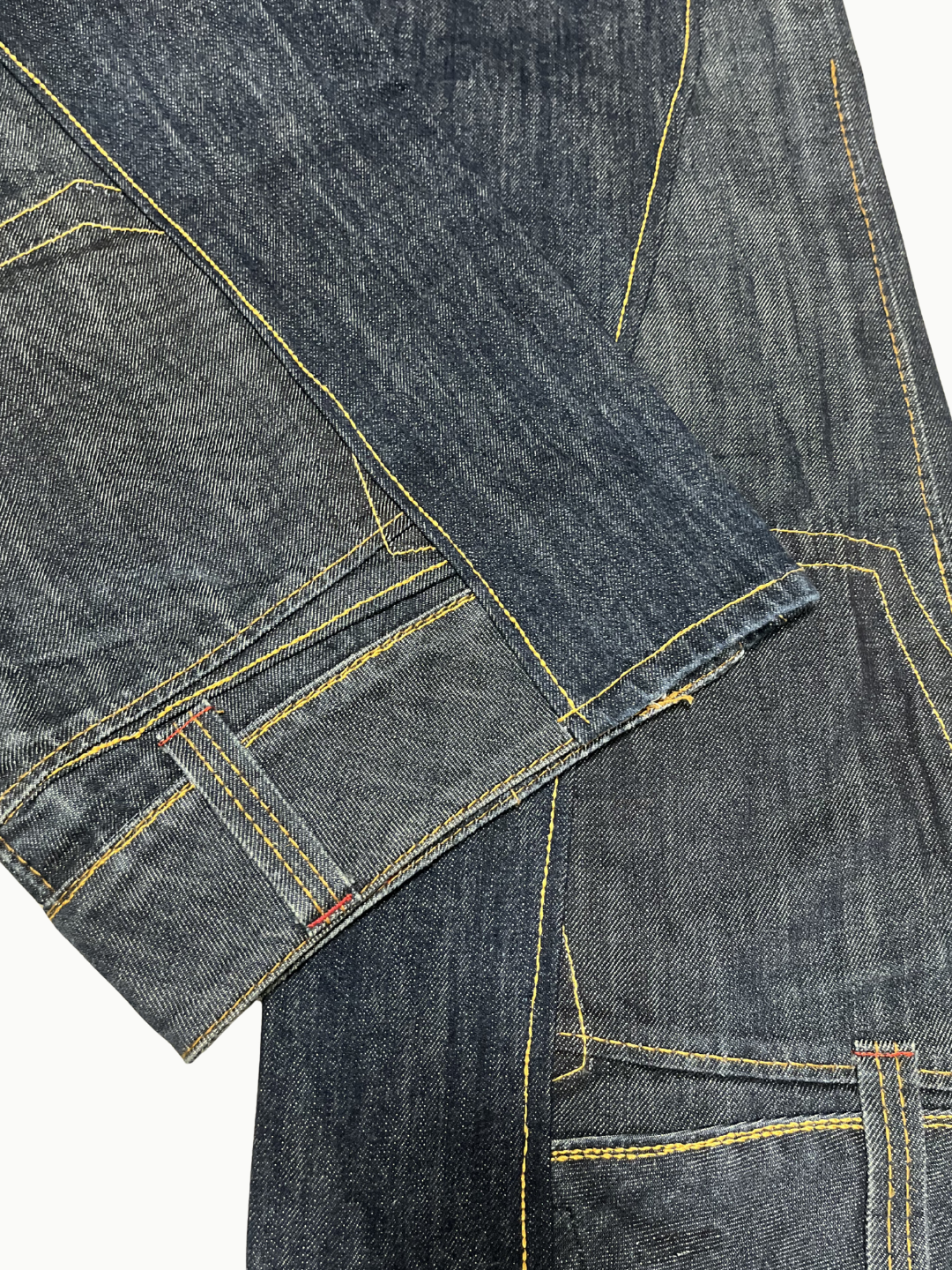 Upcycled Vintage Collection - Double Denim Wide Half Pants (Indigo)