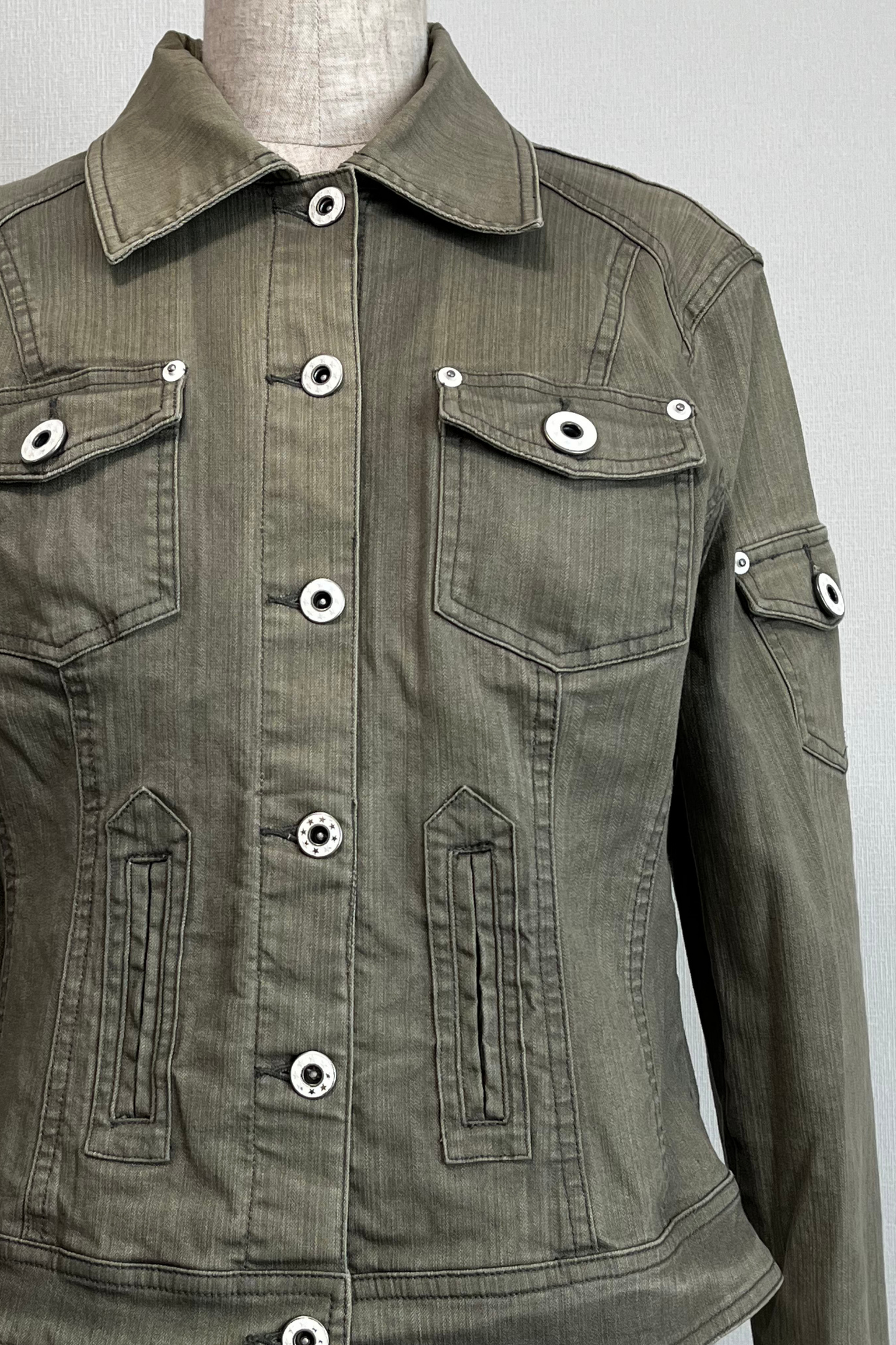 SELECTED VINTAGE / OLIVE Stretch Denim Jacket