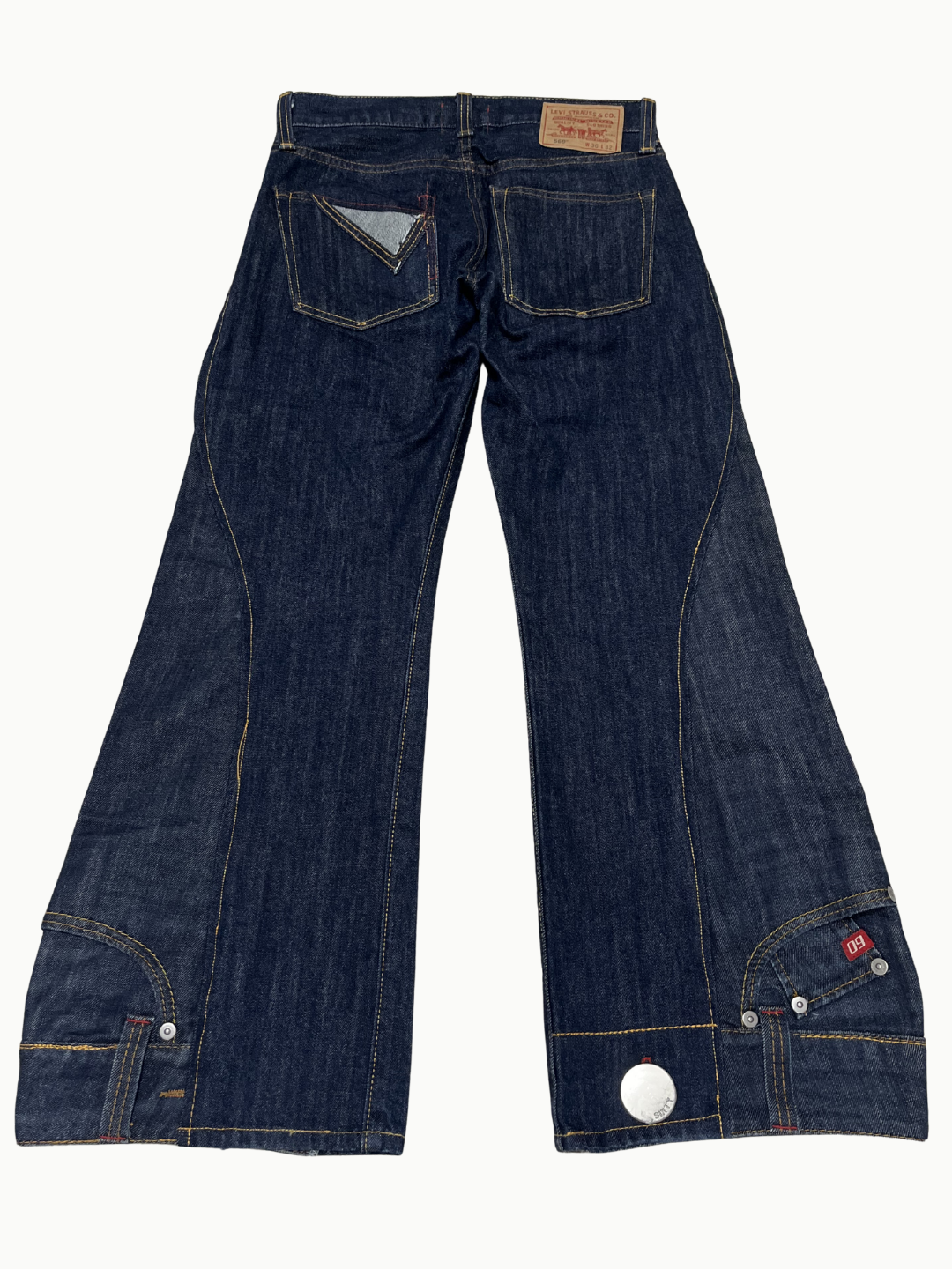 Upcycled Vintage Collection - Double Denim Wide Half Pants (Indigo)