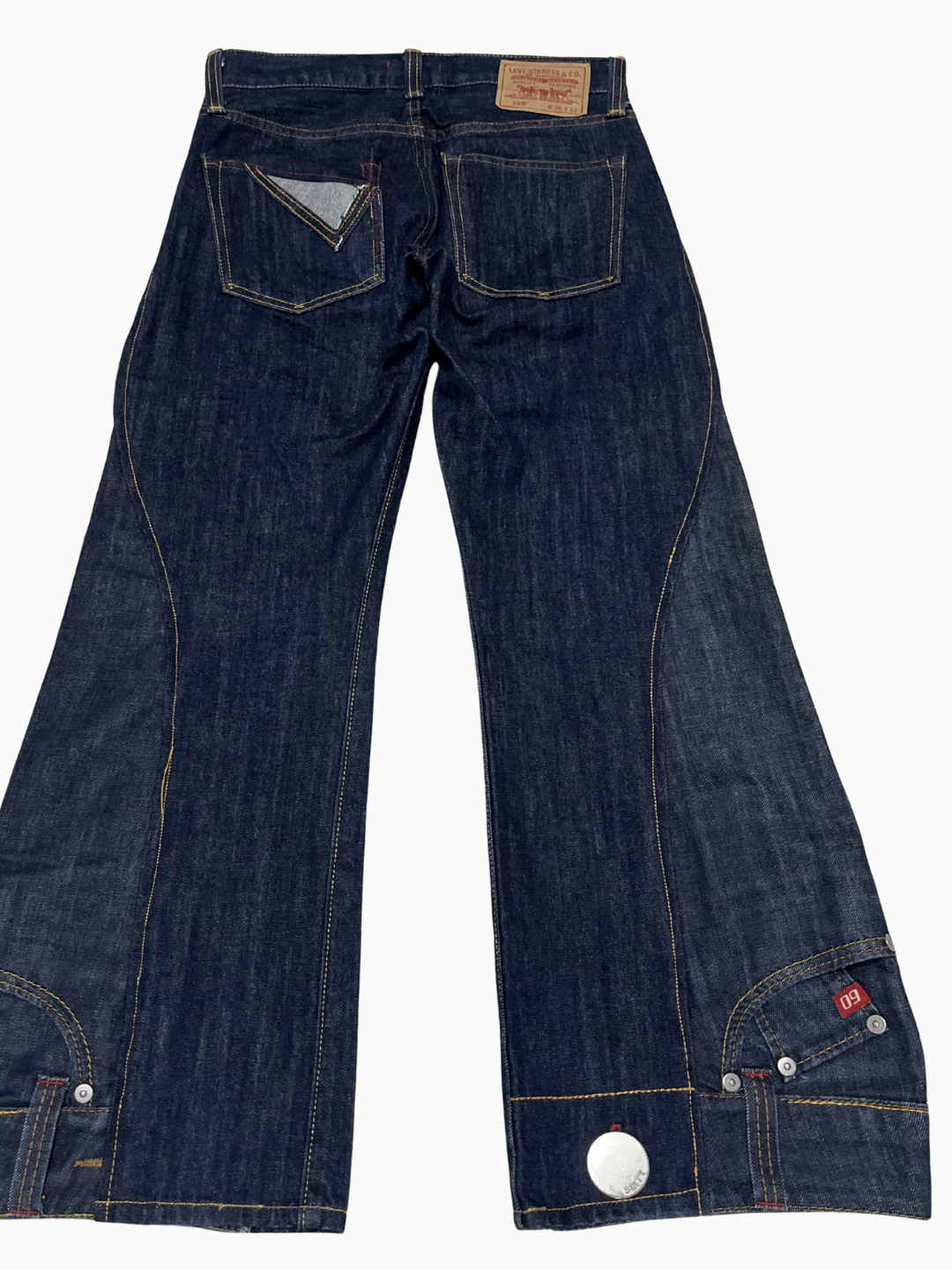 Upcycled Vintage Collection - Double Denim Wide Half Pants (Indigo)