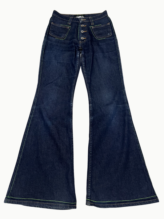 Upcycled Vintage Collection - Double Denim Flare Pants (Blue)