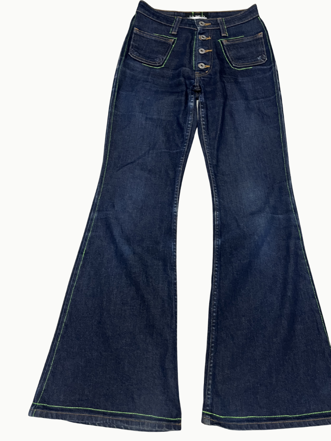 Upcycled Vintage Collection - Double Denim Flare Pants (Blue)