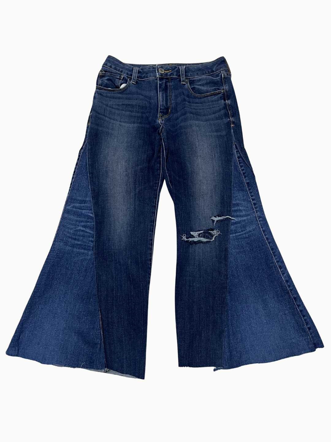 Upcycled Vintage Collection - Double Denim Flare Pants (Vintagae Indigo)
