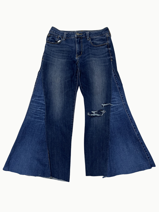 Upcycled Vintage Collection - Double Denim Flare Pants (Vintagae Indigo)