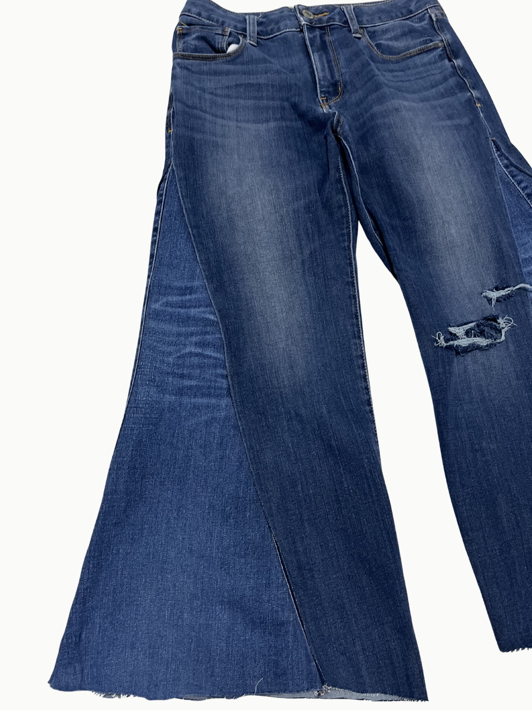 Upcycled Vintage Collection - Double Denim Flare Pants (Vintagae Indigo)