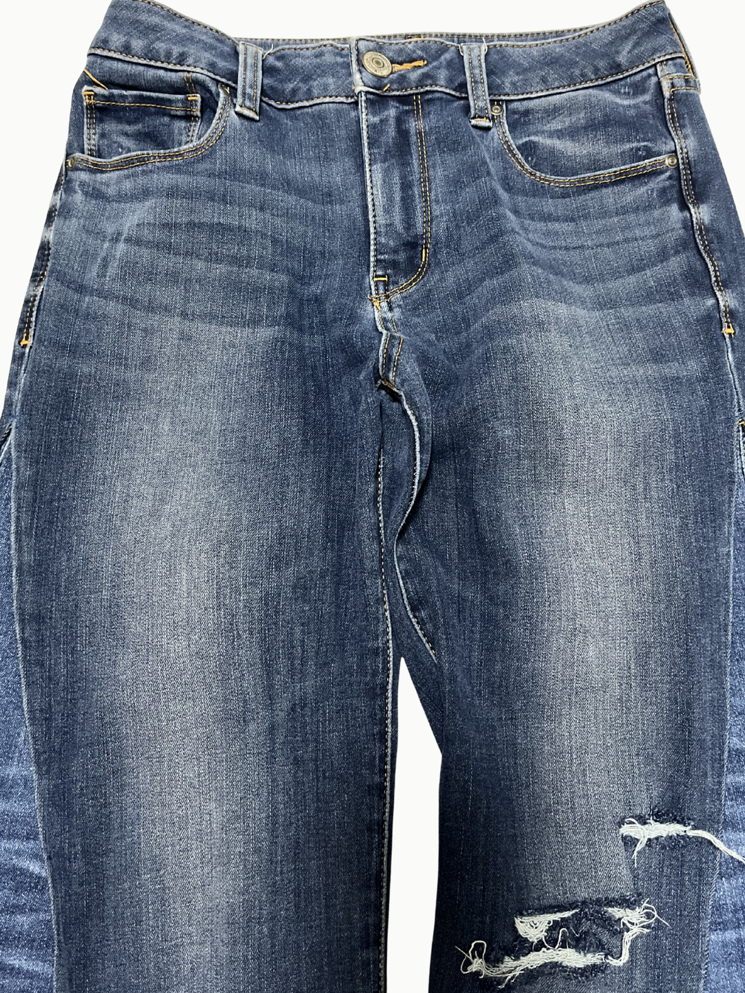 Upcycled Vintage Collection - Double Denim Flare Pants (Vintagae Indigo)