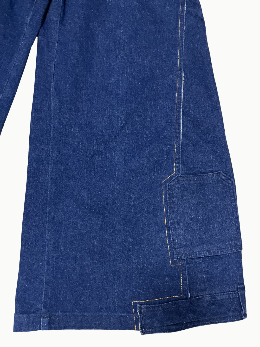 Upcycled Vintage Collection - Double Denim Flare Pants (Deep Indigo)