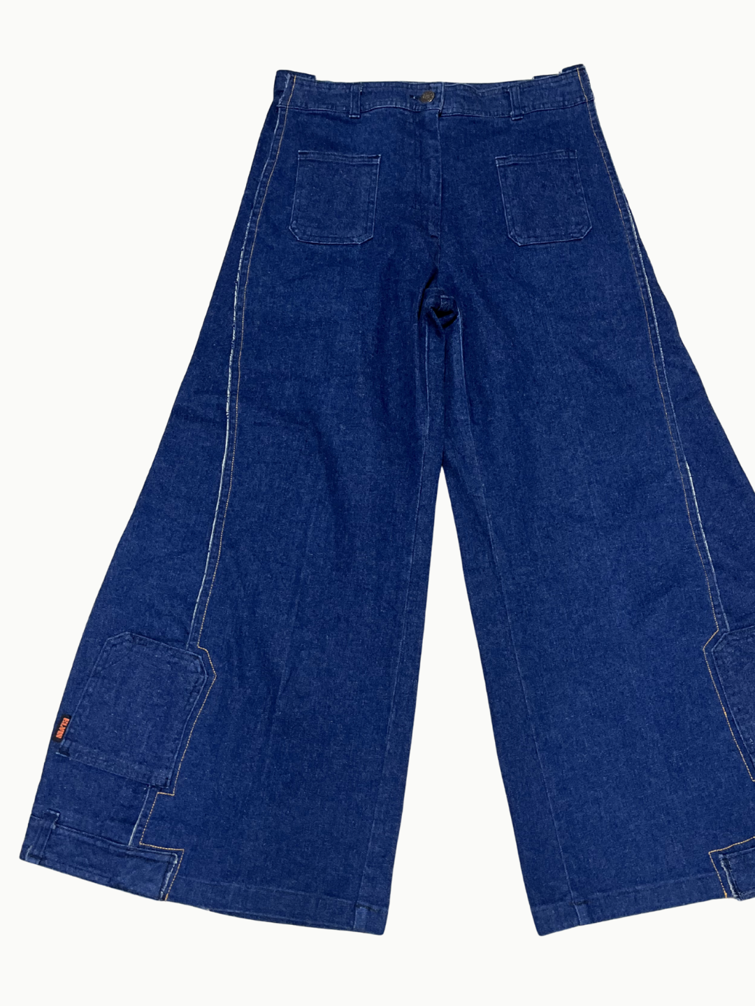 Upcycled Vintage Collection - Double Denim Flare Pants (Deep Indigo)