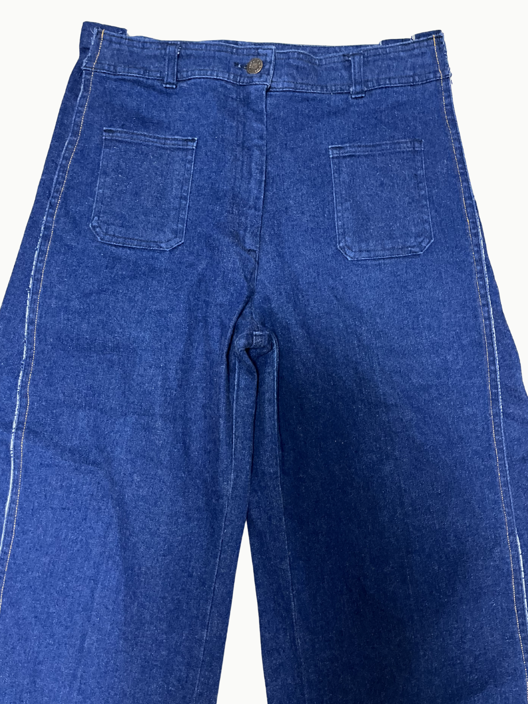 Upcycled Vintage Collection - Double Denim Flare Pants (Deep Indigo)