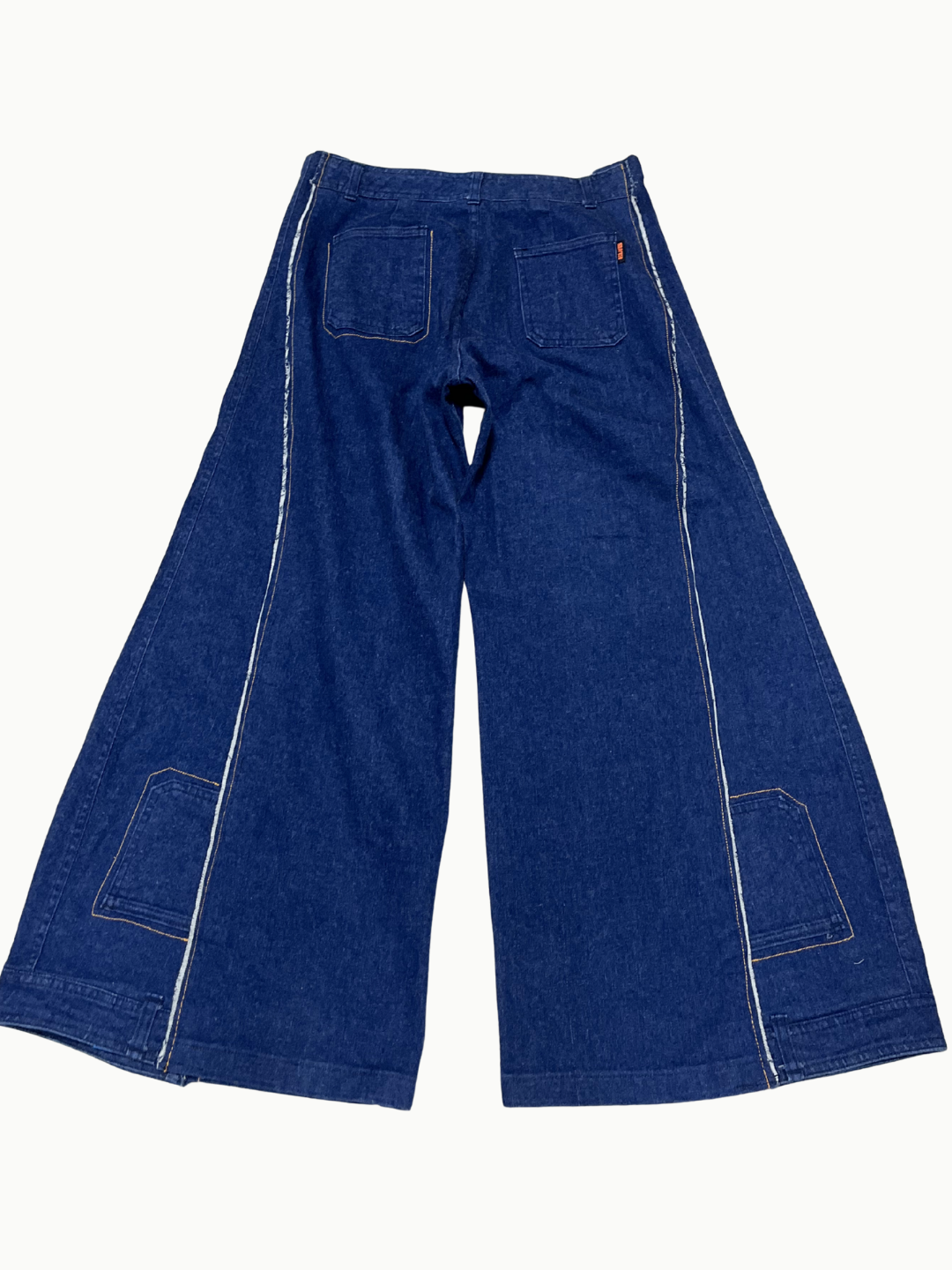 Upcycled Vintage Collection - Double Denim Flare Pants (Deep Indigo)