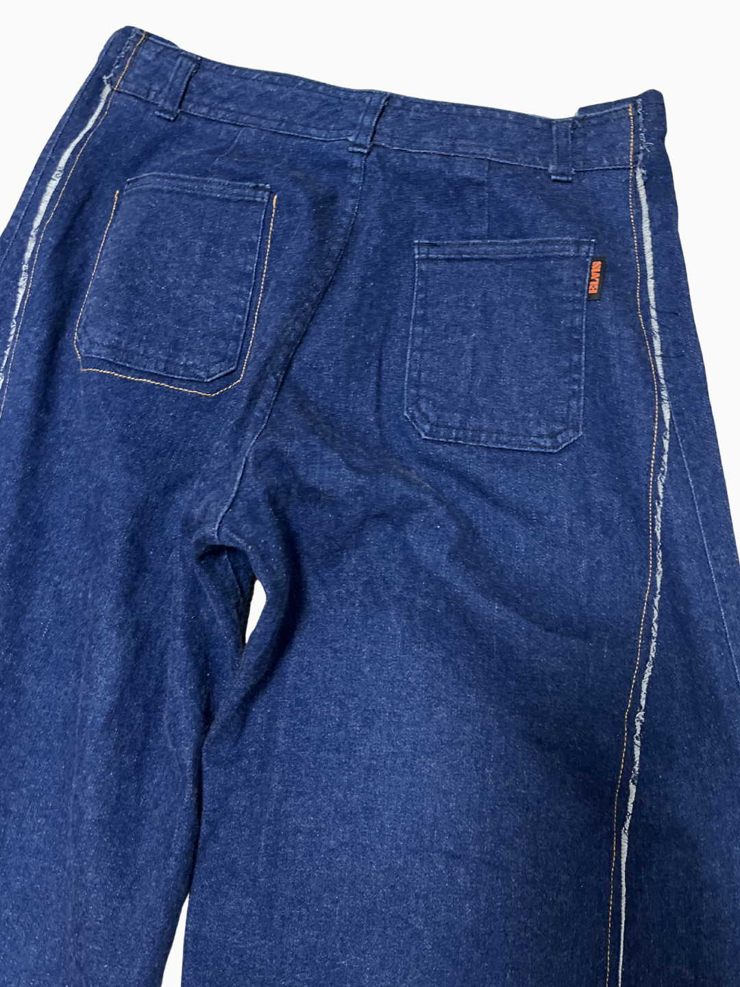 Upcycled Vintage Collection - Double Denim Flare Pants (Deep Indigo)