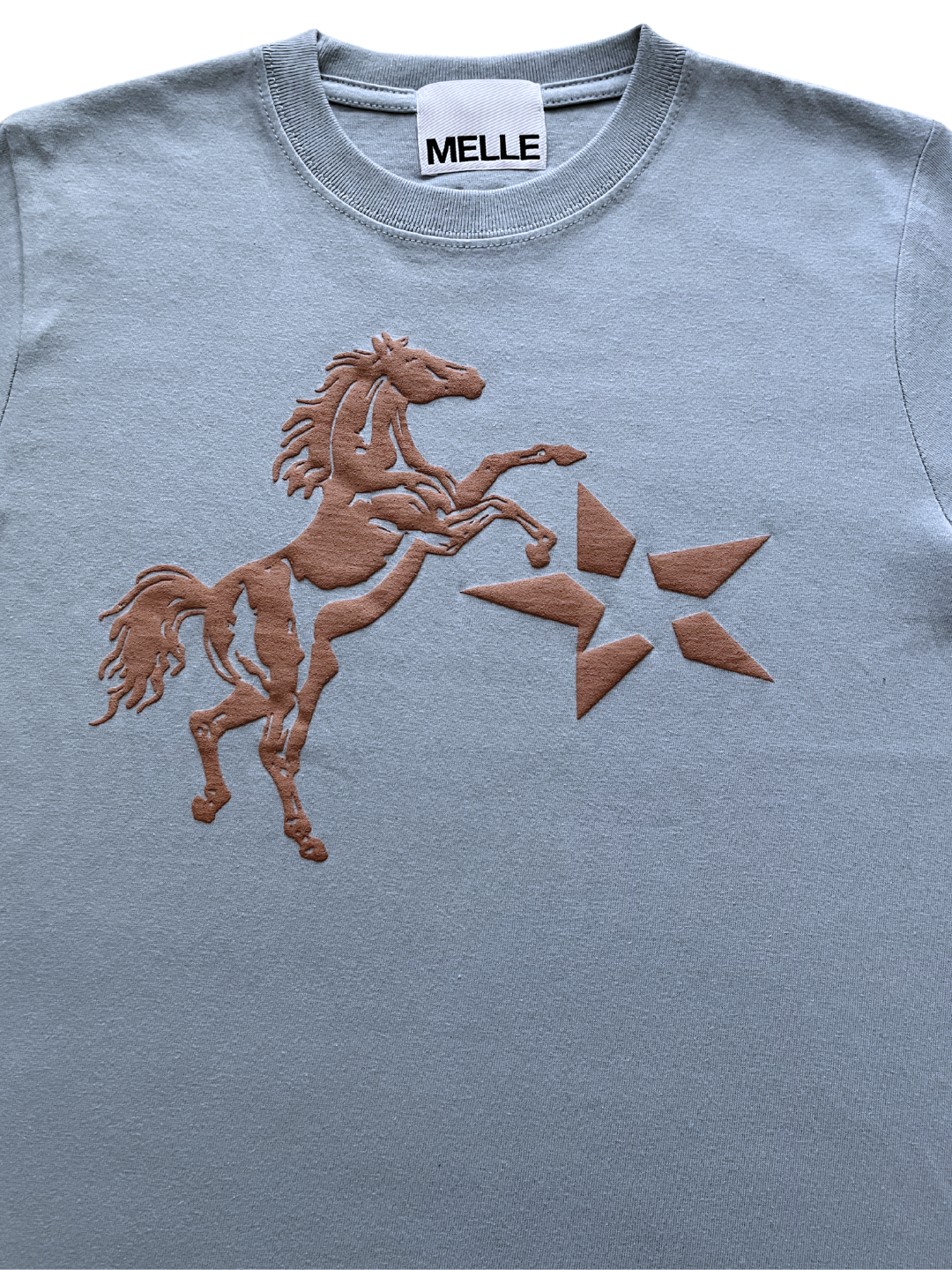 Jumpin’ Horse Fit T-shirt | Light Blue & Light Brown