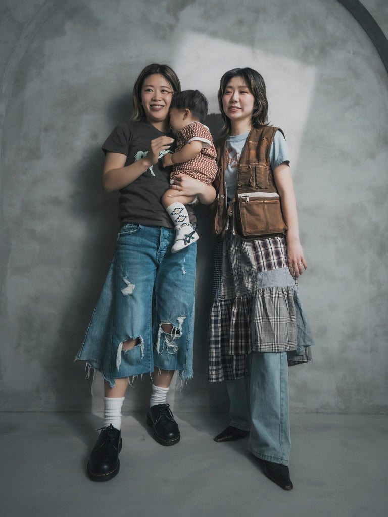 Upcycled Vintage Collection - Patchwork Check Flare Skirt