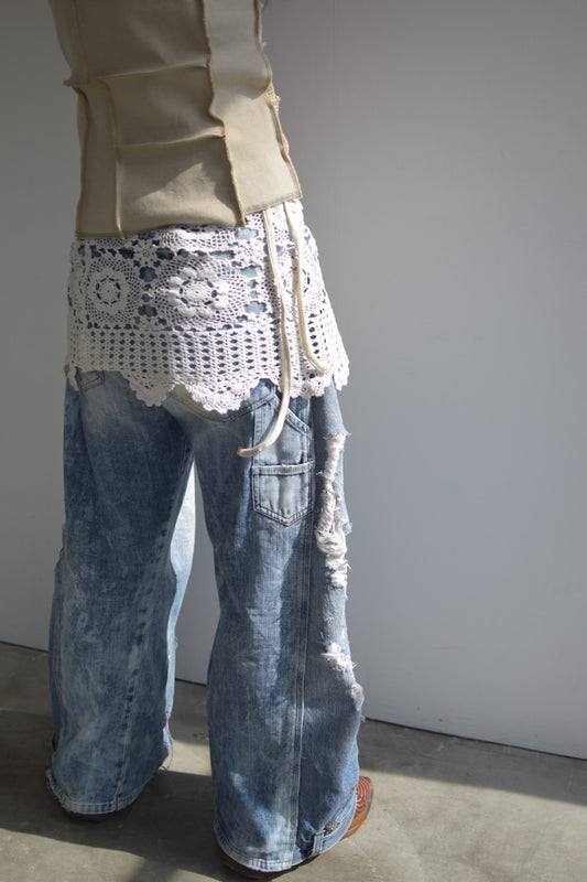 Upcycled Vintage Collection -Lace Wrap Skirt