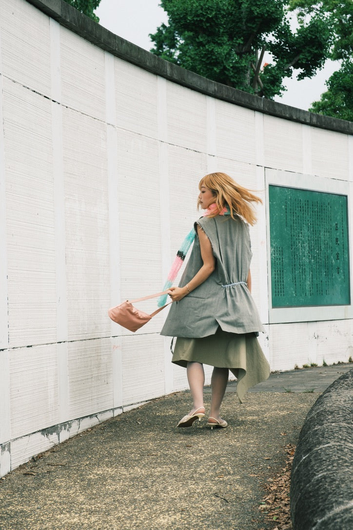 Asymmetric Midi Skirt (Beige)