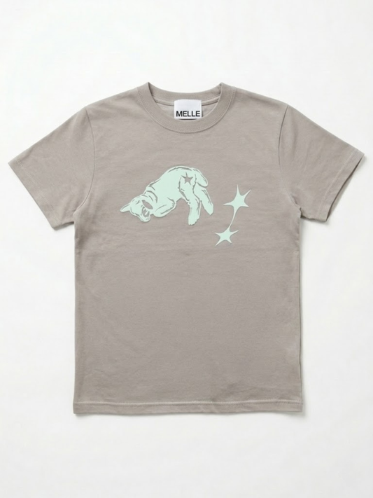 Fallin’ Lamb Fit T-shirt。 | Light Gray & Mint
