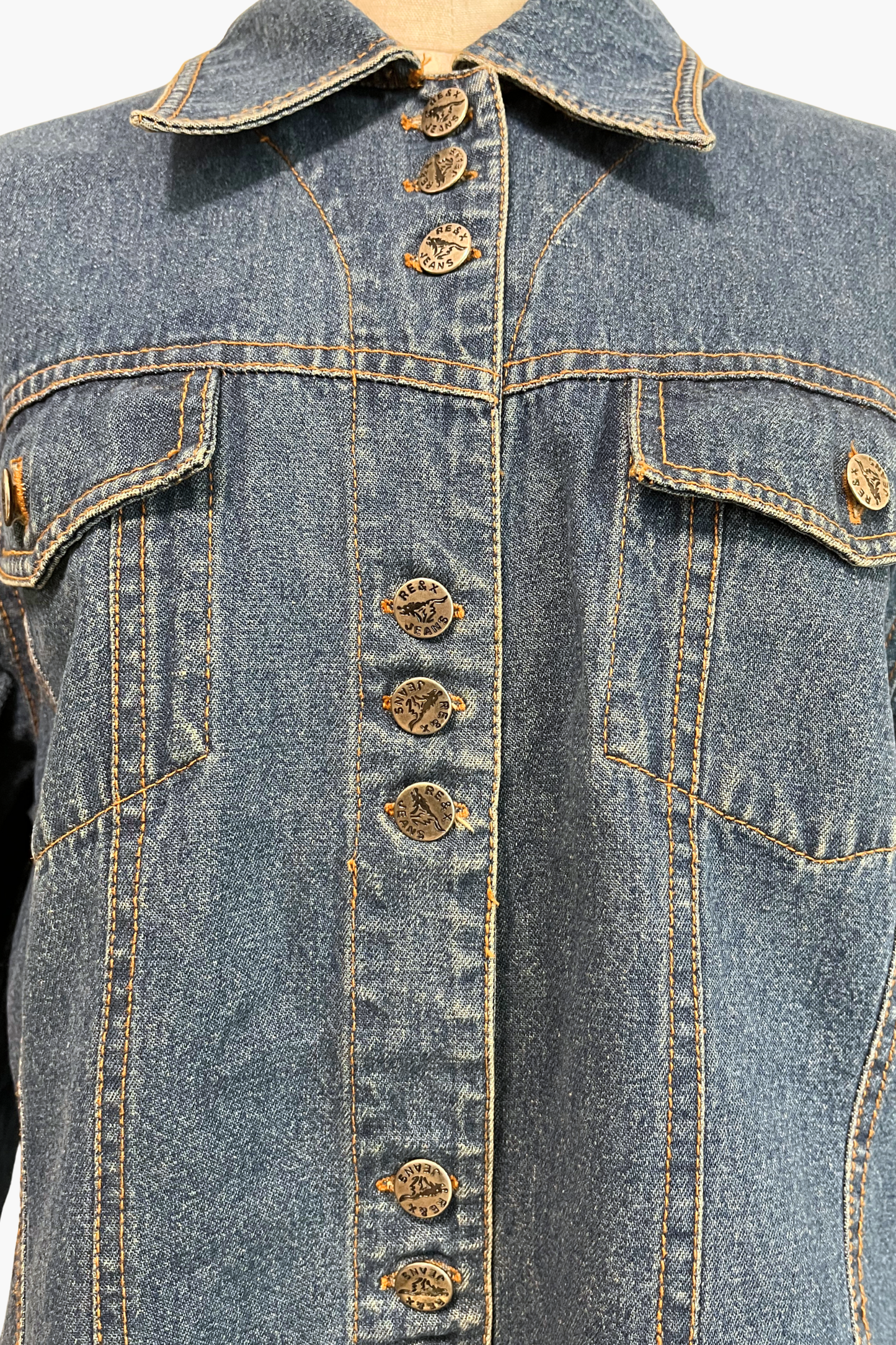 MELLE SELECTED VINTAGE / Blue Denim Flare Jacket