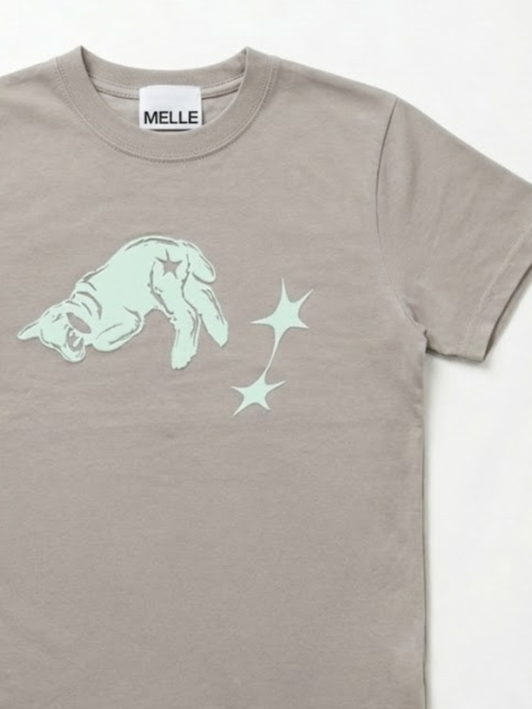 Fallin’ Lamb Fit T-shirt。 | Light Gray & Mint