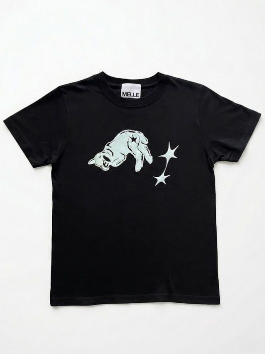 Fallin’ Lamb Fit T-shirt | Navy & Light Blue