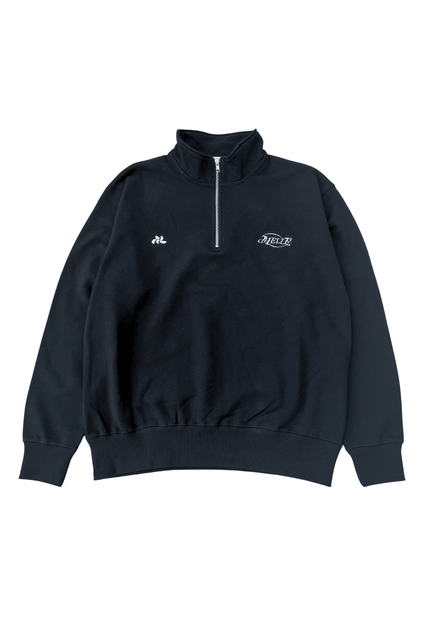 Half-Zip Pile Sweat | black × green (残りわずか)