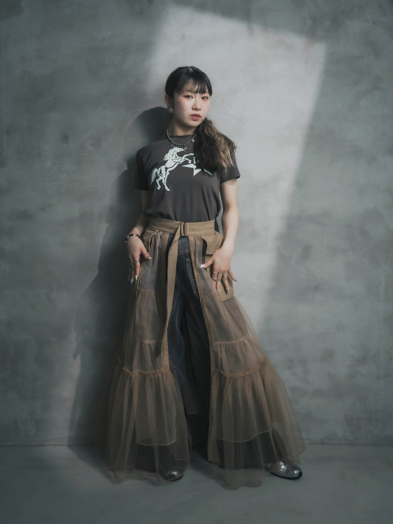 Jumpin’ Horse Fit T-shirt | Light Blue × Light Blue