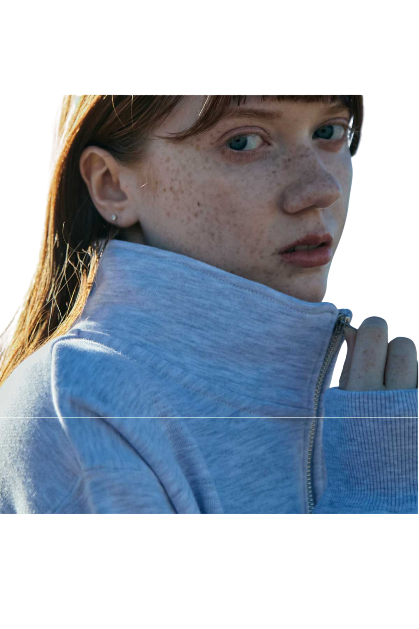 Half-Zip Pile Sweat | ash×burugundy (残りわずか)