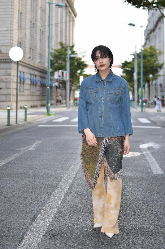 Vintage Blue Denim Flare Jacket